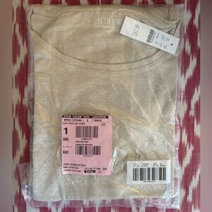 J. Crew Linen Cuffed T-Shirt in Oatmeal / Tan in Small, NWT